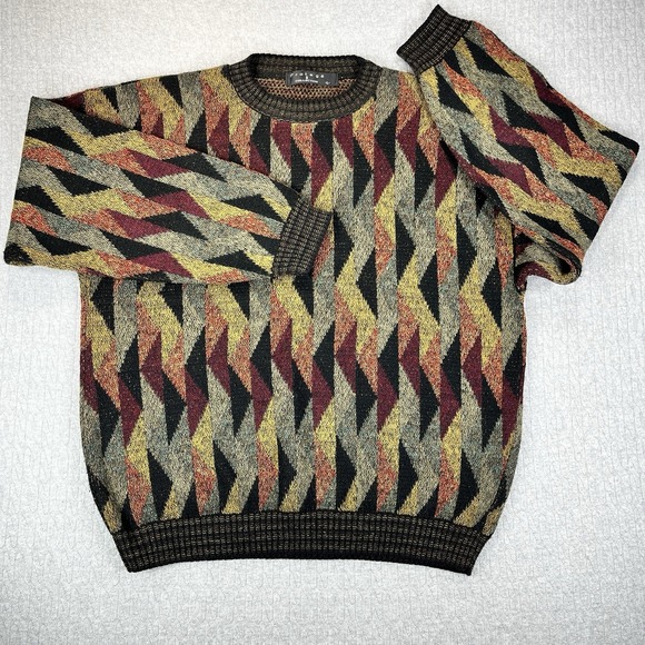Protege Collection Other - Protege Collection Vintage Sweater Coogi Style 3D-Striped Multi-Colored Sz Large